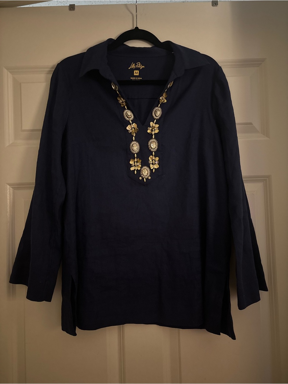 Lilly Pulitzer Navy and Gold Beaded Tunic - great condition